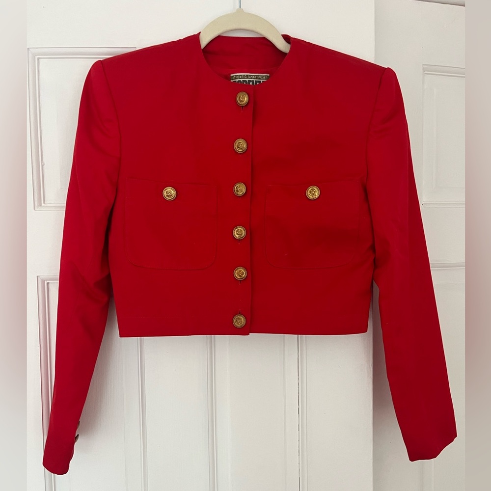 80’s Women’s Vintage Forenza Cropped Red Blazer Size Small